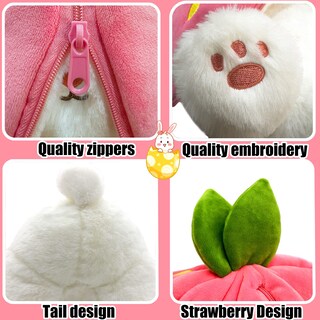 Foto 5 | Foto 5 | Peluche Youblek Bunny Strawberry Reversible 35 Cm - Venta Internacional.