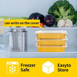 Foto 4 | Foto 4 | Recipientes De Aluminio Para Alimentos Ruziqi Paquete De 40 Unidades 2 25 Libras Con Tapas De Aluminio - Venta Internacional.