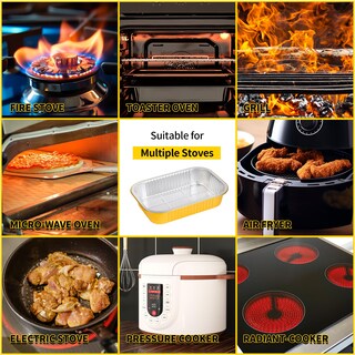 Foto 7 | Foto 7 | Recipientes De Aluminio Para Alimentos Ruziqi Paquete De 40 Unidades 2 25 Libras Con Tapas De Aluminio - Venta Internacional.