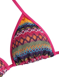 Foto 3 | Foto 3 | Traje De Baño Tipo Bikini Con Estampado Geométrico Bohemio Sin Costuras Color Rojo Vino Para Mujer - Venta Internacional.