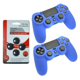 Foto 1 | Foto 1 | Pack De 2 Fundas De Silicona Azules Y 4 Agarres Para Ps4 - Venta Internacional.