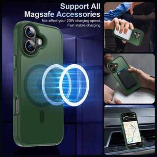 Foto 2 | Foto 2 | Funda Mocca Strong Magnetic Para Iphone 16 Color Verde Medianoche - Venta Internacional.