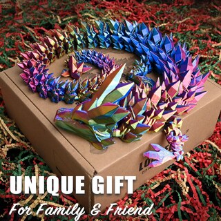 Foto 4 | Foto 4 | Dragón Locyfens Impreso En 3d Cristal Grande Articulado De 76 Cm - Venta Internacional.