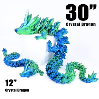 Foto 2 | Foto 2 | Dragón Locyfens Impreso En 3d Grande 76 Cm Articulado Azul Y Verde - Venta Internacional.
