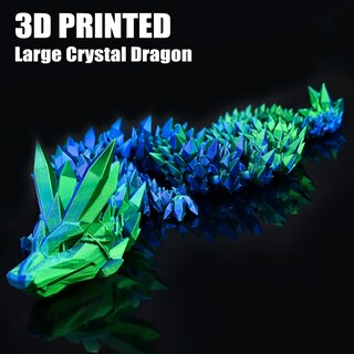 Foto 3 | Foto 3 | Dragón Locyfens Impreso En 3d Grande 76 Cm Articulado Azul Y Verde - Venta Internacional.