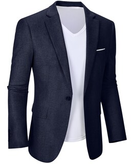 Foto 3 | Foto 3 | Chaqueta Deportiva Casual Blazer Wehilion Para Hombre Azul Marino Xl - Venta Internacional.