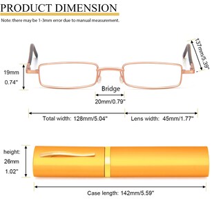 Foto 4 | Foto 4 | Gafas De Lectura Reavee Slim Pen Tube Paquete De 4 Con Funda 3.0 - Venta Internacional.