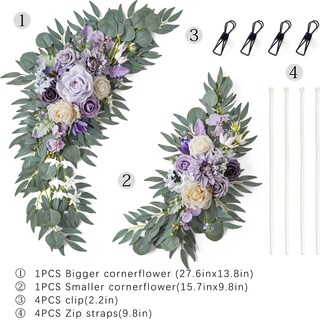 Foto 4 | Foto 4 | Boda Con Forma De Arco De Flores Ponatia Color Morado Artificial (paquete De 2) - Venta Internacional.