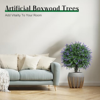 Foto 5 | Foto 5 | Juego De Topiarios Artificiales Con Forma De Bola De Madera De Boj Color Lavanda 22 Cm Aokiie - Venta Internacional.