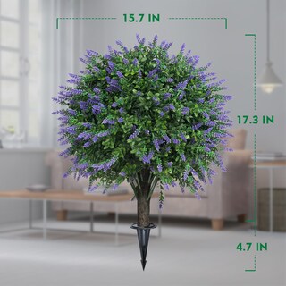 Foto 6 | Foto 6 | Juego De Topiarios Artificiales Con Forma De Bola De Madera De Boj Color Lavanda 22 Cm Aokiie - Venta Internacional.