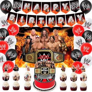 Foto 1 | Foto 1 | Set De Artículos De Fiesta Heidaman Wrestling Birthday Con Telón De Fondo - Venta Internacional.