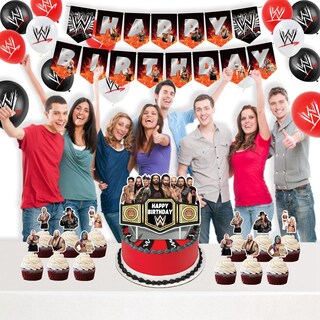 Foto 2 | Foto 2 | Set De Artículos De Fiesta Heidaman Wrestling Birthday Con Telón De Fondo - Venta Internacional.