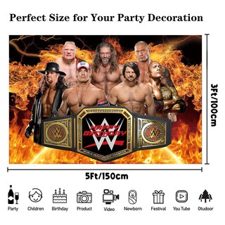 Foto 6 | Foto 6 | Set De Artículos De Fiesta Heidaman Wrestling Birthday Con Telón De Fondo - Venta Internacional.