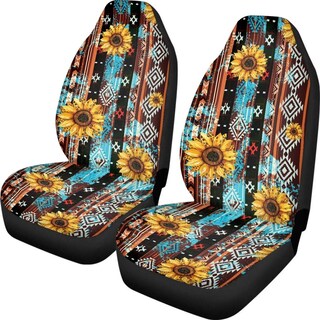 Foto 1 | Foto 1 | Fundas Para Asientos De Coche Instantarts Aztec Mandala Sunflower 2 Unidades - Venta Internacional.