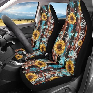 Foto 2 | Foto 2 | Fundas Para Asientos De Coche Instantarts Aztec Mandala Sunflower 2 Unidades - Venta Internacional.