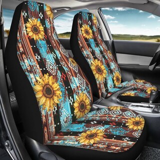 Foto 3 | Foto 3 | Fundas Para Asientos De Coche Instantarts Aztec Mandala Sunflower 2 Unidades - Venta Internacional.