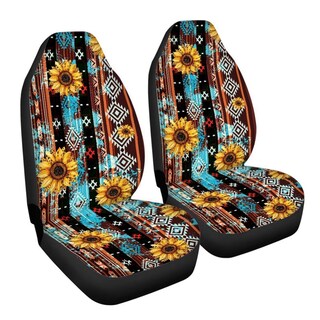 Foto 7 | Foto 7 | Fundas Para Asientos De Coche Instantarts Aztec Mandala Sunflower 2 Unidades - Venta Internacional.