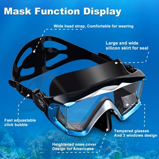 Foto 5 | Foto 5 | Set De Esnórquel Exp Vision Pano 3 Para Adultos Con Máscara Antivaho Azul - Venta Internacional.