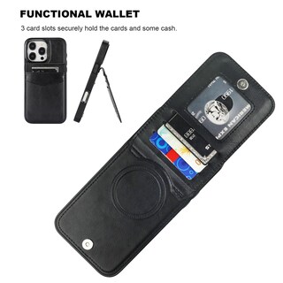 Foto 3 | Foto 3 | Funda Tipo Cartera Para Iphone 16 Pro Max Kihuwey Con Magsafe Black - Venta Internacional.