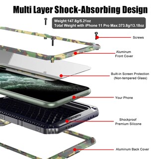 Foto 2 | Foto 2 | Funda Beasyjoy De Metal Impermeable Para Iphone 11 Pro Max - Venta Internacional.