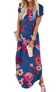Foto 1 | Foto 1 | Vestido Largo Jeqeocafy Para Mujer  Verano 2025  Cuello Redondo Con Bolsillos - Venta Internacional.