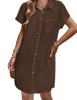 Foto 2 | Foto 2 | Vestido Aline De Verano De Manga Corta Sundress Zeagoo Para Mujer - Venta Internacional.