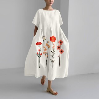 Foto 3 | Foto 3 | Vestido Marsvovo Boho Para Boda Estampado Floral Vintage Talla Grande - Venta Internacional.