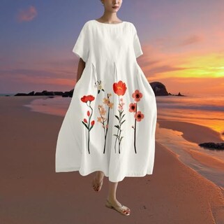 Foto 5 | Foto 5 | Vestido Marsvovo Boho Para Boda Estampado Floral Vintage Talla Grande - Venta Internacional.