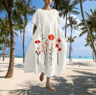 Foto 6 | Foto 6 | Vestido Marsvovo Boho Para Boda Estampado Floral Vintage Talla Grande - Venta Internacional.