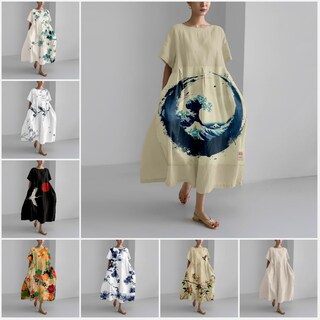 Foto 4 | Foto 4 | Vestido Largo Marsvovo Boho Estilo Japonés Talla Grande Mujer 2024 - Venta Internacional.
