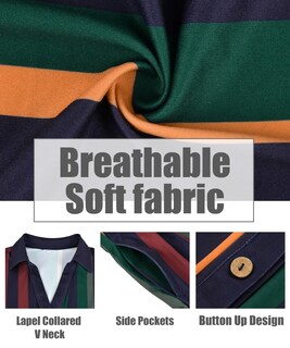 Foto 6 | Foto 6 | Vestido Carcos Para Mujer Talla Grande Verde Marino A Rayas 3xl 22w 24w - Venta Internacional.
