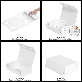 Foto 4 | Foto 4 | Caja De Regalo Ryddoy Blanca Paquete De 5 Unidades 24 X 15 X 7 5 Cm Con Cierre Magnético - Venta Internacional.
