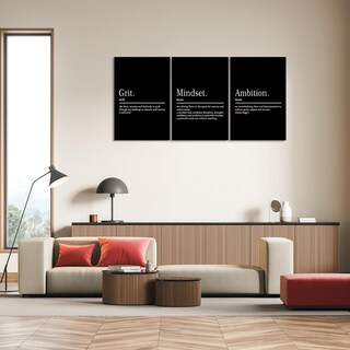 Foto 4 | Foto 4 | Decoración De Pared Motivacional Kawahone Grit Mindset Ambition 30 X 40 Cm X 3 - Venta Internacional.