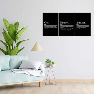 Foto 5 | Foto 5 | Decoración De Pared Motivacional Kawahone Grit Mindset Ambition 30 X 40 Cm X 3 - Venta Internacional.