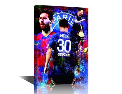Foto 1 | Foto 1 | Lienzo Para Pared Póster De Fútbol De Lionel Messi 40 X 60 Cm - Venta Internacional.