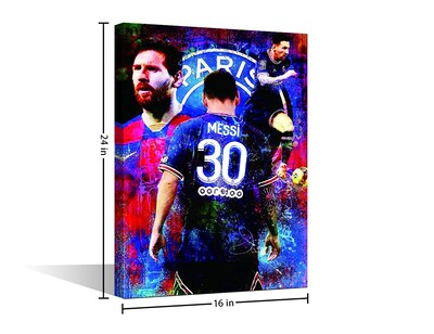 Foto 2 | Foto 2 | Lienzo Para Pared Póster De Fútbol De Lionel Messi 40 X 60 Cm - Venta Internacional.