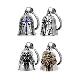 Foto 1 | Foto 1 | 4pcs Campana Biker Amuleto Motos Guardian Bell Regalo Eo Safe Imports Esi-21806 Plateado