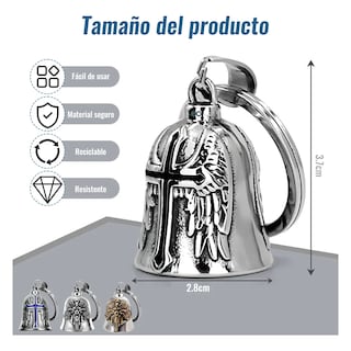 Foto 2 | Foto 2 | 4pcs Campana Biker Amuleto Motos Guardian Bell Regalo Eo Safe Imports Esi-21806 Plateado