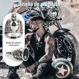 Foto 3 | Foto 3 | 4pcs Campana Biker Amuleto Motos Guardian Bell Regalo Eo Safe Imports Esi-21806 Plateado