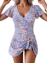 Traje De Baño Con Volantes Swimdress Eagerbuy Para Mujer Control De Barriga - Venta Internacional.