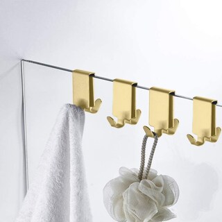 Foto 1 | Foto 1 | Gancho Para Puerta De Ducha Mokiuer Ganchos Dobles De Acero Inoxidable Paquete De 4 - Venta Internacional.