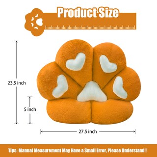 Foto 3 | Foto 3 | Silla Con Cojín Moonbeeki Asiento Cómodo De Felpa Con Forma De Pata De Gato 28 X 24 Cm Naranja - Venta Internacional.
