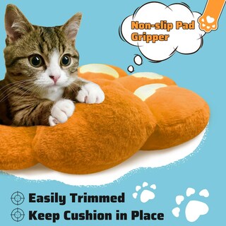 Foto 6 | Foto 6 | Silla Con Cojín Moonbeeki Asiento Cómodo De Felpa Con Forma De Pata De Gato 28 X 24 Cm Naranja - Venta Internacional.