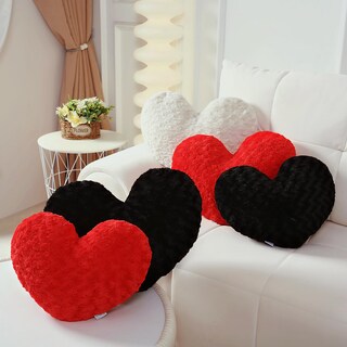 Foto 5 | Foto 5 | Almohada Decorativa Ailive Con Detalle De Corazón Negro Con Estampado De Rosas - Venta Internacional.