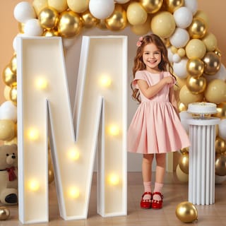 Foto 1 | Foto 1 | Carpa Iluminada Con Letras Impresas En Mosaico 91 Cm Letra M - Venta Internacional.