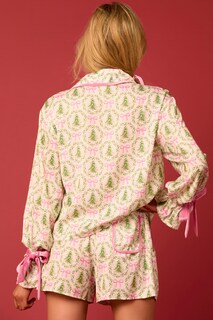 Foto 2 | Foto 2 | Pijama Navideño Muineobuka Para Mujer Conjunto De Satén De 2 Piezas - Venta Internacional.