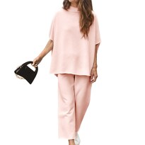 Conjunto De Atuendo Seeluna Para Mujer Con Mangas 3/4 En Forma De Ala De Murciélago Color Rosa Talla Xs - Venta Internacional.