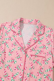 Foto 3 | Foto 3 | Conjunto De Pijama Kevamolly Con Estampado Navideño De Bastón De Caramelo Para Mujer Azul Xl - Venta Internacional.