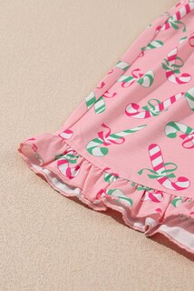 Foto 5 | Foto 5 | Conjunto De Pijama Kevamolly Con Estampado Navideño De Bastón De Caramelo Para Mujer Azul Xl - Venta Internacional.
