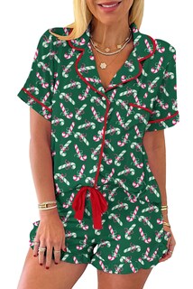 Foto 1 | Foto 1 | Conjunto De Pijama Kevamolly Para Mujer Con Estampado De Bastones De Caramelo Navideños - Venta Internacional.